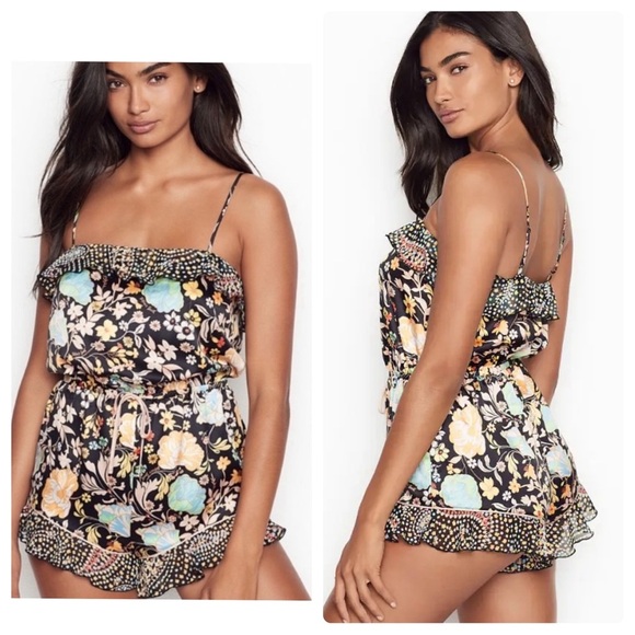 Victoria’s Secret Floral Satin Romper size Small - Picture 1 of 10